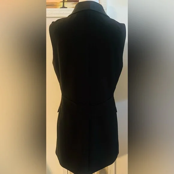 Zara Elegant Santin blend Black Vest Blazer - Picture 4 of 8